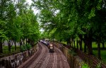 Yard shunting that extends into Allegheny Commons Park